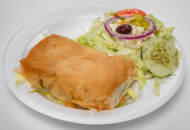 Spinach Pie w/ Mini Greek Salad